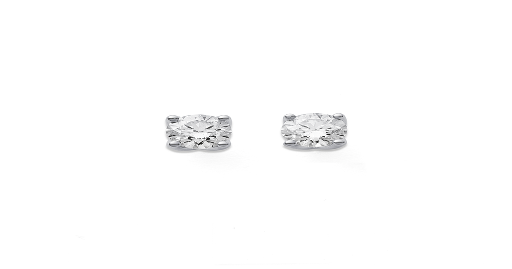 10ct Wg, Element Lab Diamond 1.5ct Total Weight Studs With 4 Claws