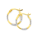 15mm Diamond Cut Hoop Earrings in 9ct Yellow and White Gold