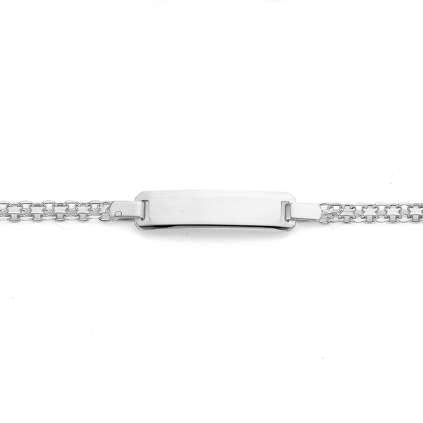 18cm Mesh Chain ID Bracelet in Sterling Silver