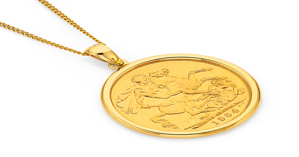 Sovereign coin necklace Clearance