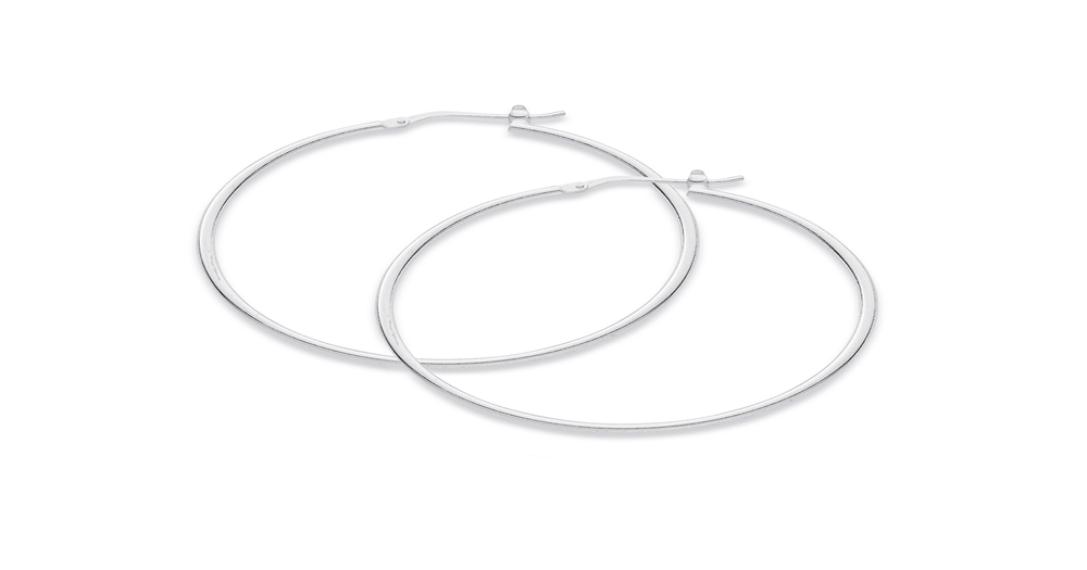40mm Hoop Earrings In Sterling Silver Pascoes