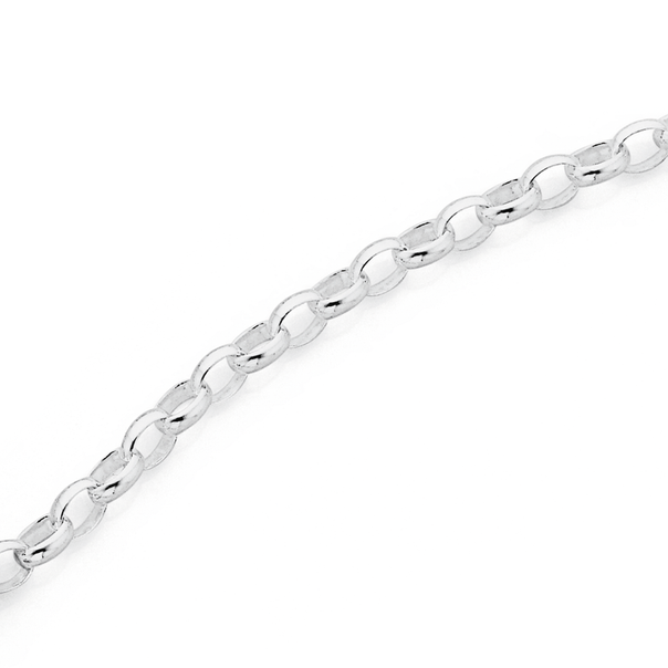 50cm Oval Belcher Chain in Sterling Silver