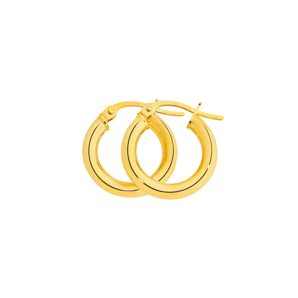 9ct 10mm Polished Hoops Pascoes