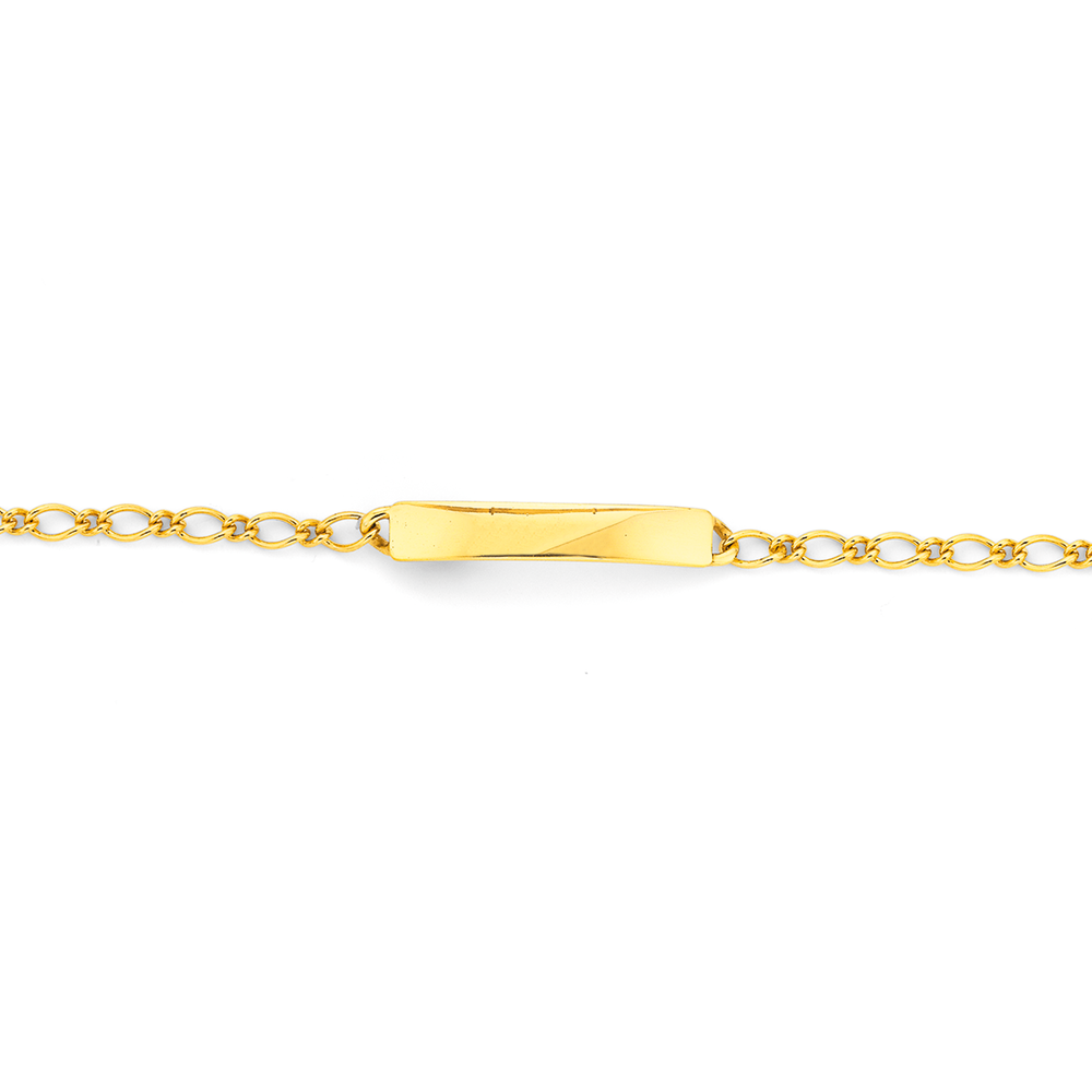 ID Bar Bracelet | 70mm Wide - 11mm Height | Pave Detail | Yellow Gold – MAOR