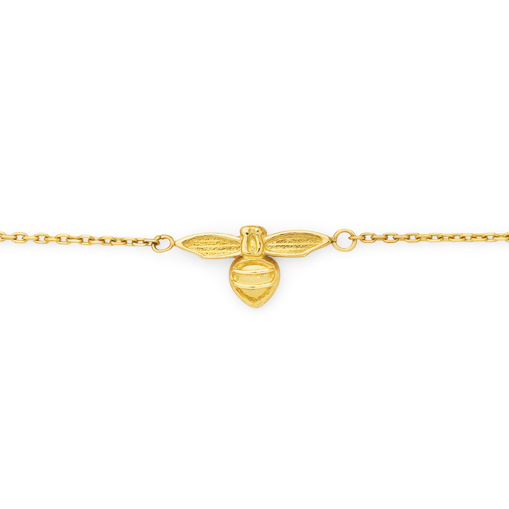 9ct 19cm Bumble Bee Solid Trace Bracelet Pascoes