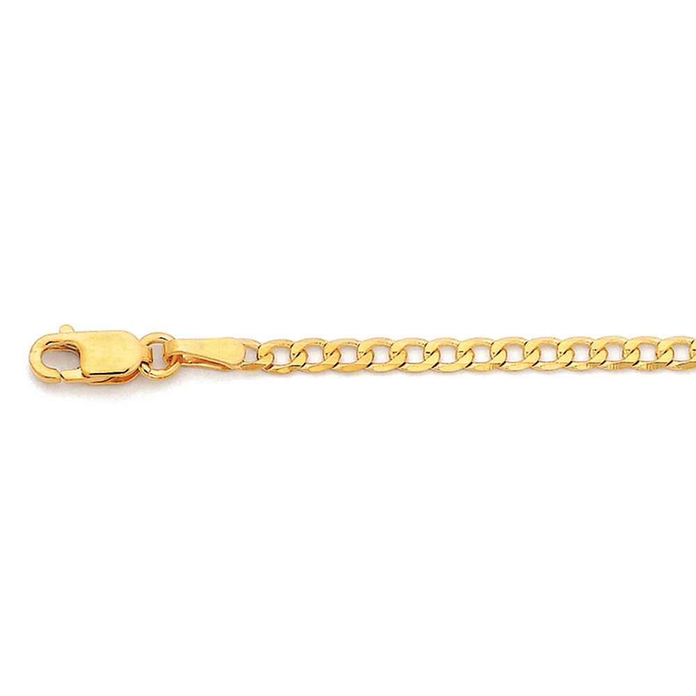 9ct Rose Gold Diamond Cut Twist Curb Bracelet 75