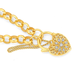 9ct 19cm Diamond Set Diamond Padlock Belcher Bracelet