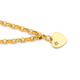 9ct 19cm Oval Belcher Bracelet with Diamond Heart Charm