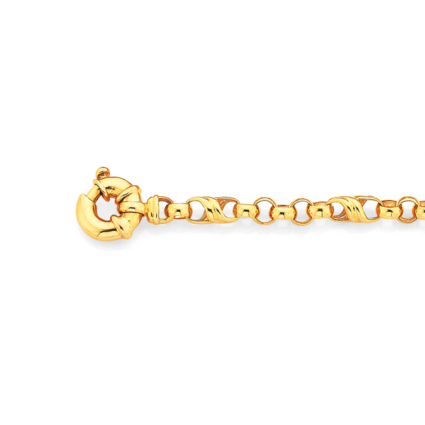 9ct 19cm Round Belcher Infinity Bracelet
