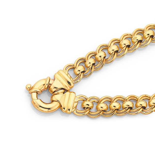 9ct, 19cm Solid Double Rollo Bracelet | Pascoes