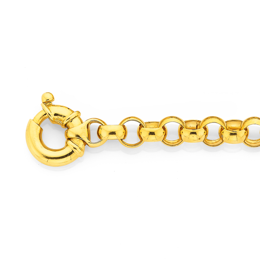 Solid 9ct Yellow Gold Patterned Belcher Bracelet – Length 9 3/4″ (24.75cm)  – 38.8 grams – S7225 | KEO Jewellers