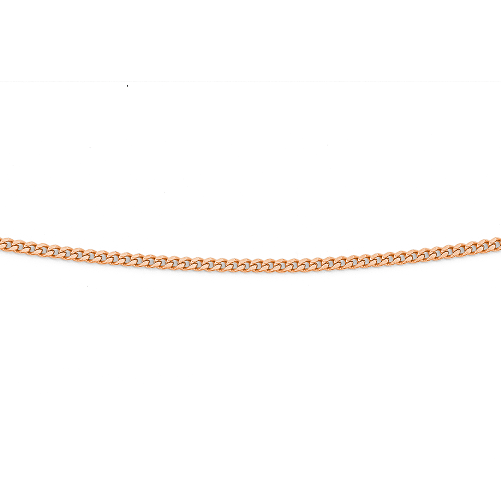 9ct, 45cm Rose Gold Solid Curb Chain Pascoes