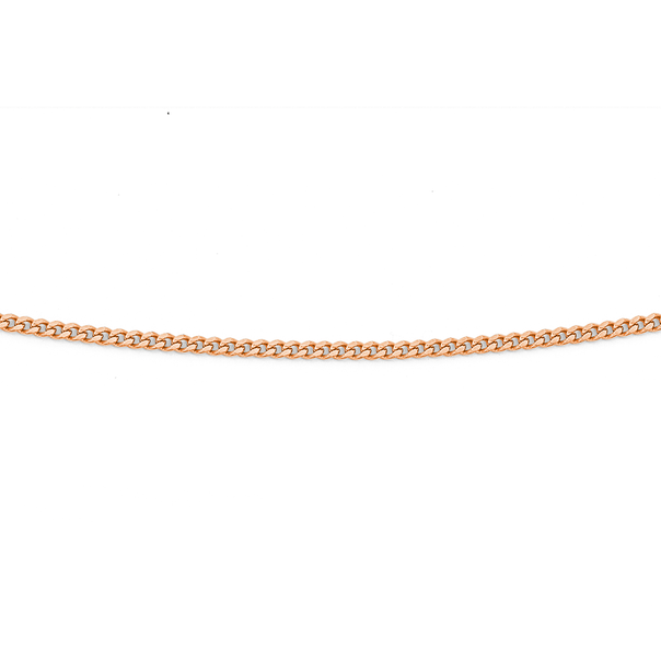 9ct 45cm Rose Gold Solid Curb Chain