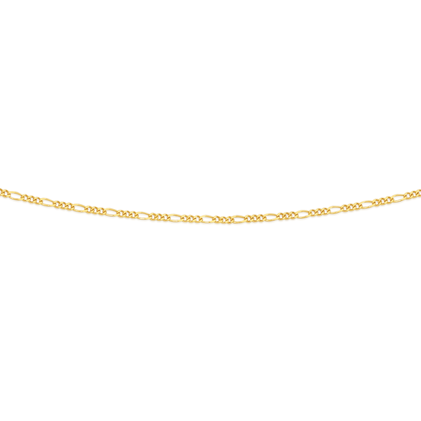 9ct 45cm Solid Figaro 3+1 Chain
