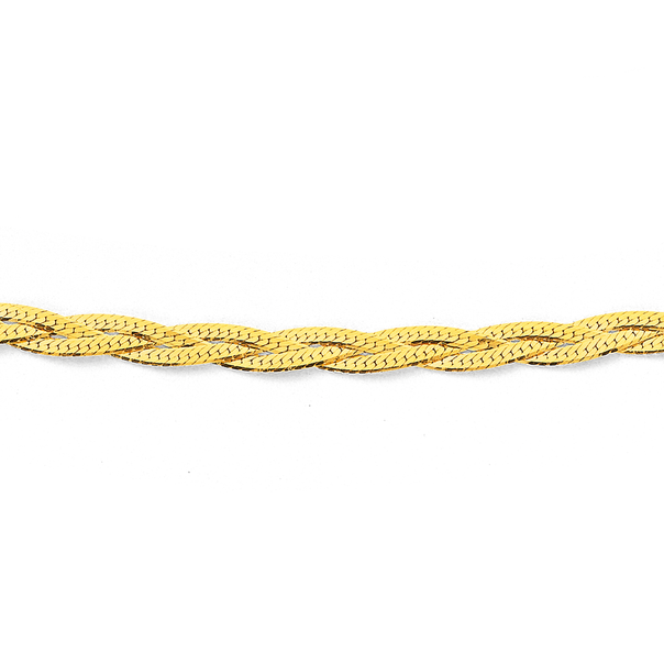 9ct 50cm Woven Herringbone Chain
