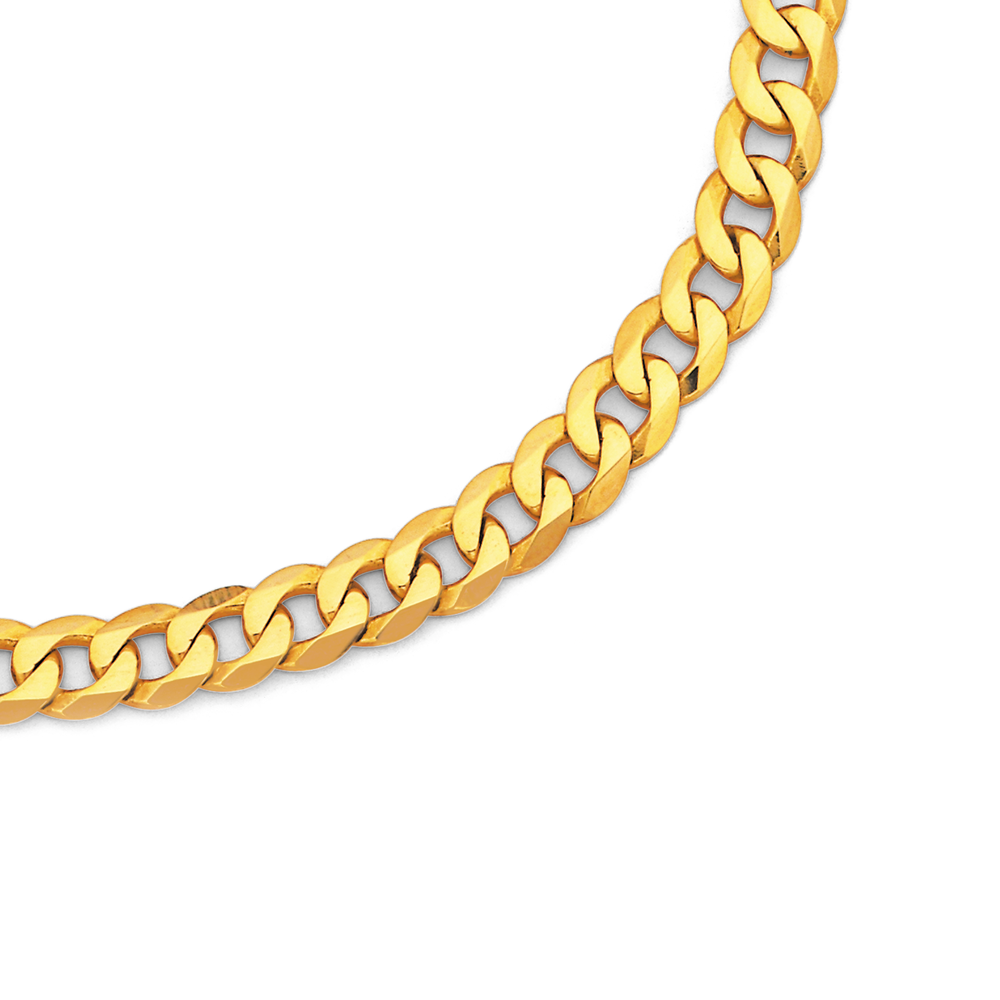 9ct 55cm Bevelled Cuban Link Chain Pascoes