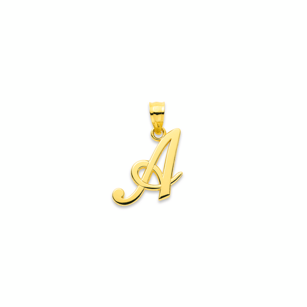 A Initial In Script 9ct, 'a' Initial Script Pendant | Pascoes