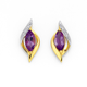 9ct Amethyst & Diamond Earrings