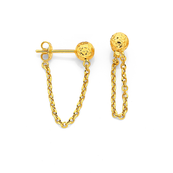 9ct Ball & Chain Earrings
