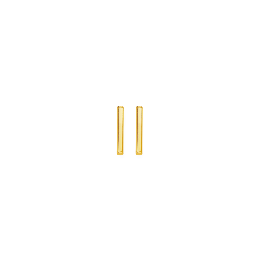 9ct gold bar stud earrings discount