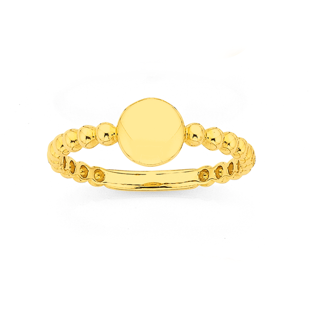 9ct Bubble Signet Stacker Ring