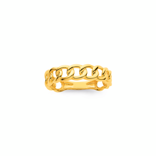 9ct, Chain Link Ring | Pascoes
