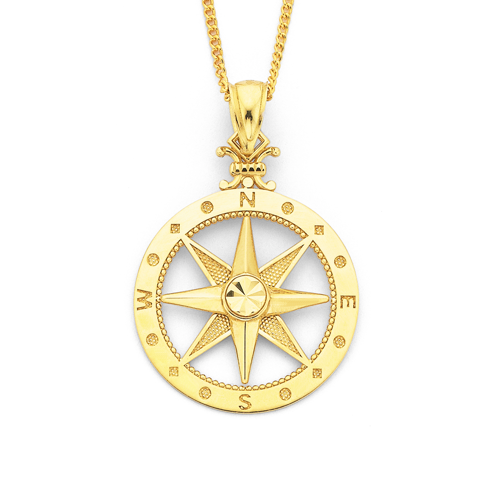 Gold Compass Necklace, Gold Necklace, Dainty Gold Jewelry, Celestial, –  Acute Designs