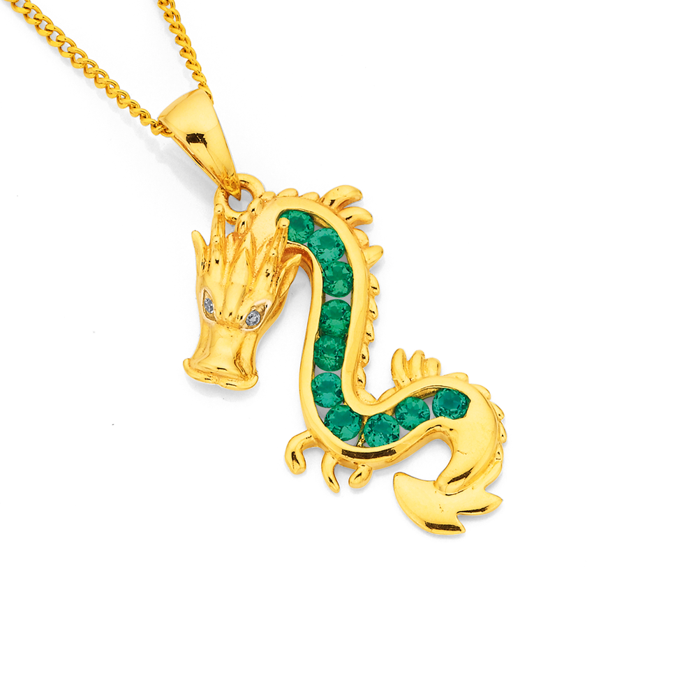 Emerald dragon necklace deals