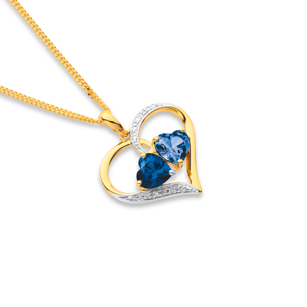 Sapphire and diamond heart pendant shop