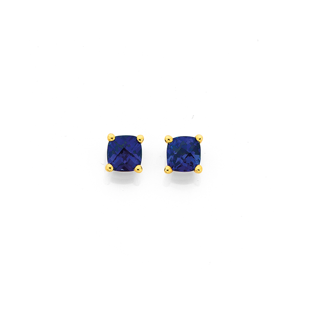 9ct Created Sapphire Stud Earrings