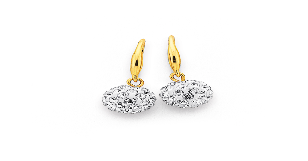 9ct, Crystal Ball Shepard Hook Earrings | Pascoes