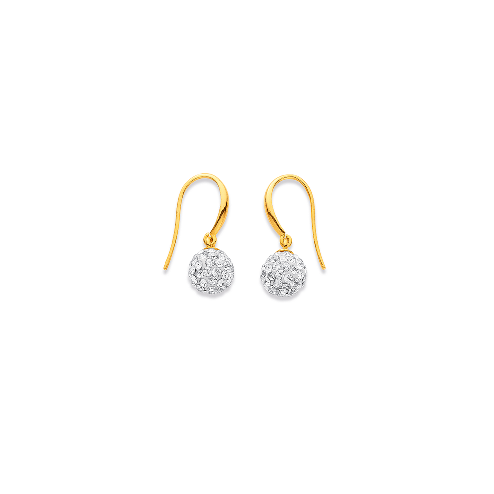 14k White Gold Gray Crystal Ball Drop Earrings – Art and Molly