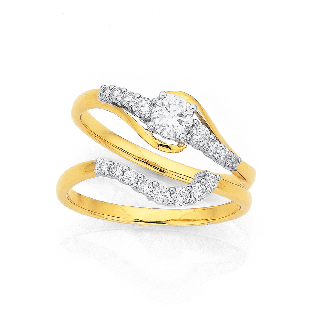 9ct Diamond Bridal Set Tdw 0.6ct Pascoes