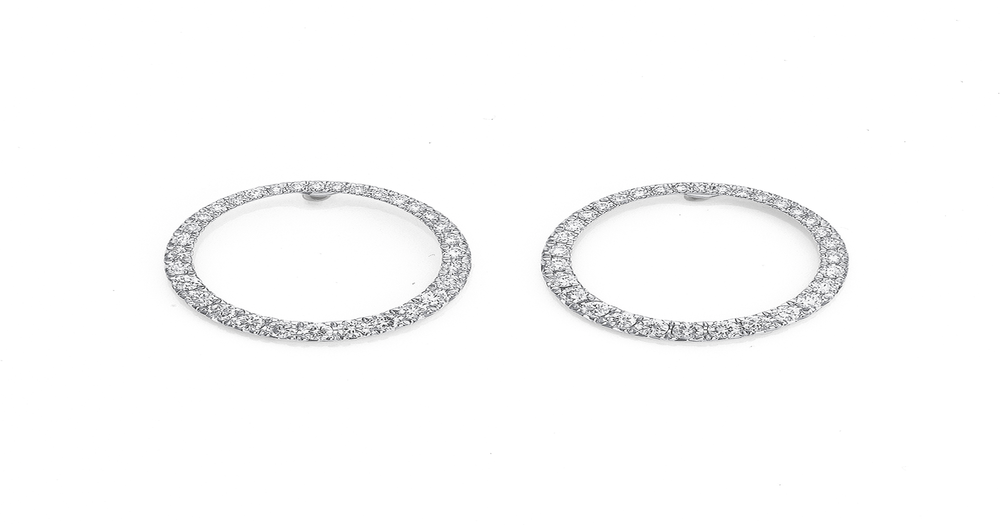 9ct, Diamond Circle Studs Total Diamond Weight=.50ct in White Pascoes