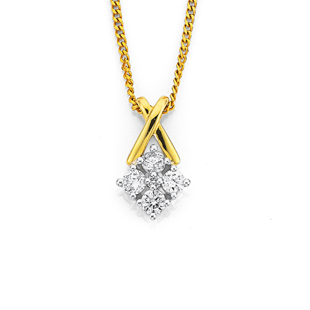 Macy's Diamond Cluster Teardrop Pendant Necklace (2 ct. t.w.) in 14k White  Gold - Macy's