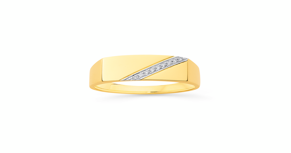 9ct, Diamond Diagonal Row Ring Tdw=.10ct in White | Pascoes