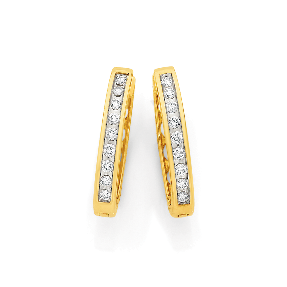 Diamond huggies white gold hotsell