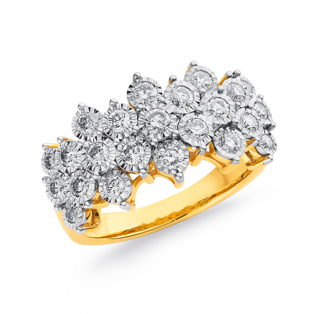 9ct Diamond Ring Total Diamond Weight 1ct Pascoes