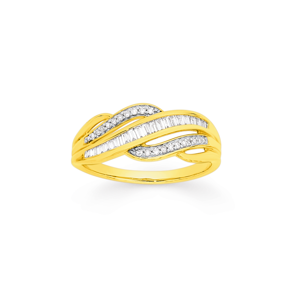9ct Diamond Swirl Dress Ring Pascoes