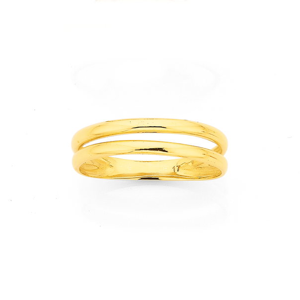 9ct Double Band Stacker Ring (Size K)