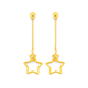 9ct Double Star Chain Drop Earrings