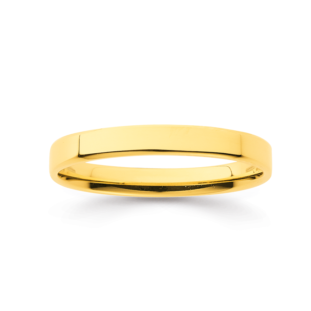 9ct Flat Comfort Curve Band 2.5mm Wide Pascoes