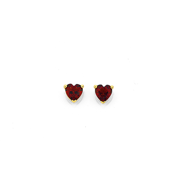 9ct, Garnet 5mm Studs in Red | Pascoes