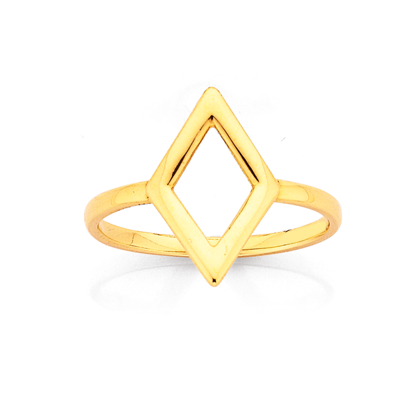 9ct Geometric Diamond Shape Ring