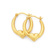 9ct Gold 10mm Heart Creole Earrings