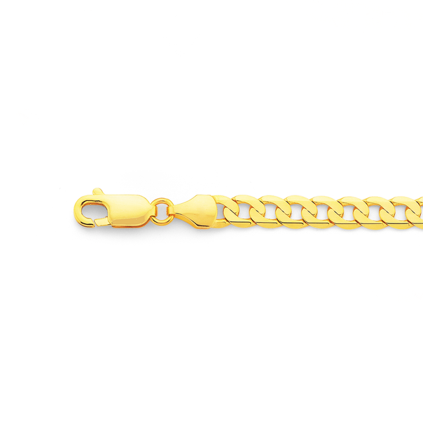 9ct Gold 19cm Solid Curb Bracelet