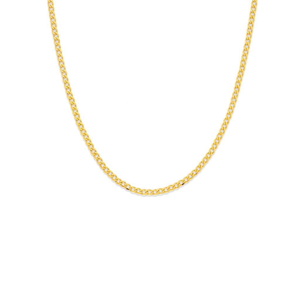 9ct Gold 45cm Solid Flat Curb Chain 