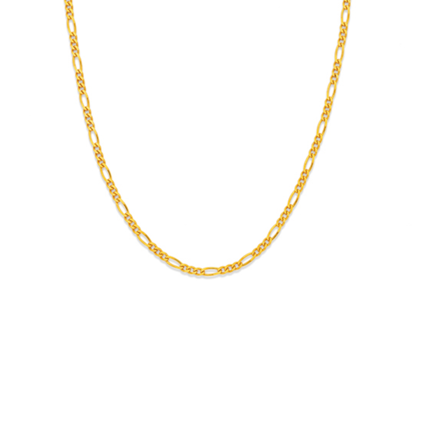 9ct Gold 55cm Solid Figaro 3+1 Chain