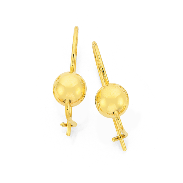 9ct Gold 6mm Euroball Earrings