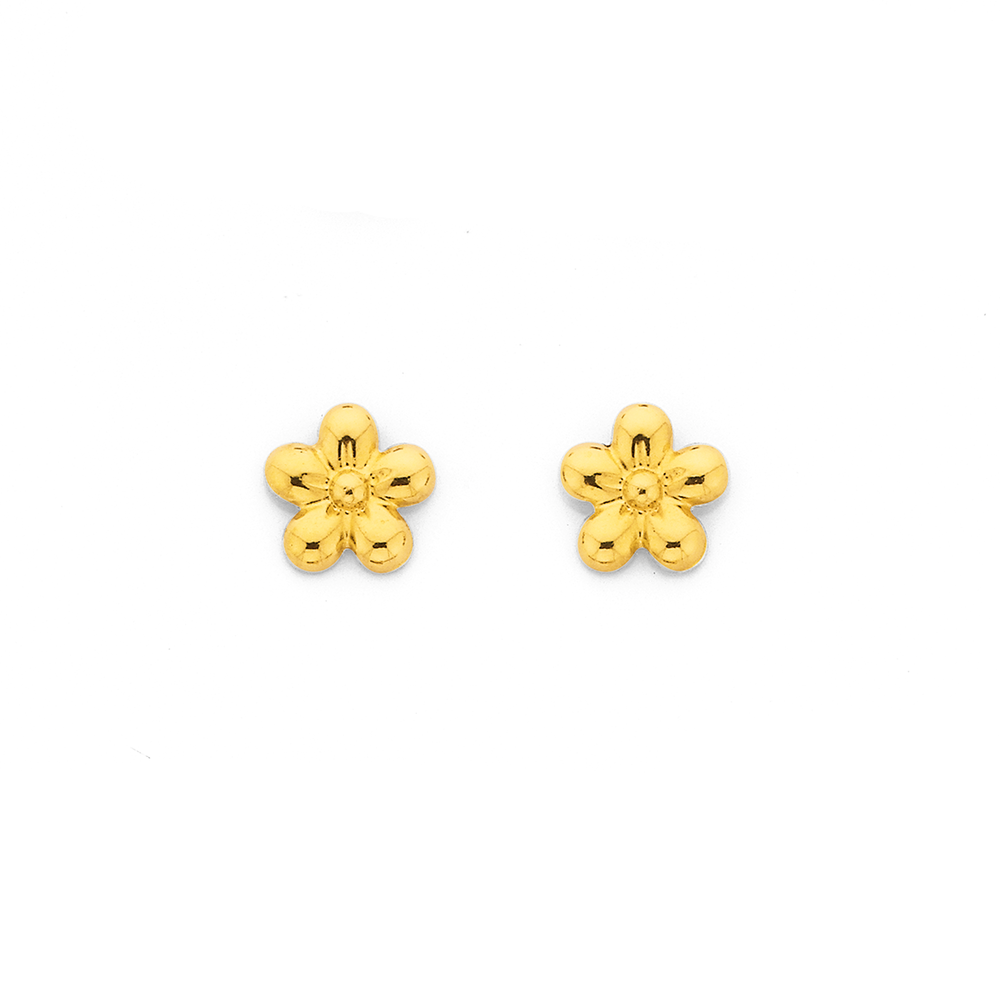 9ct Gold Flower Stud Earrings Pascoes